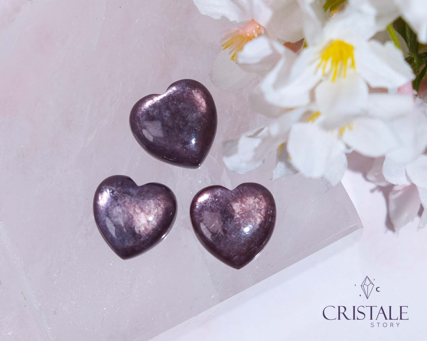 Gem Lepidolite Heart