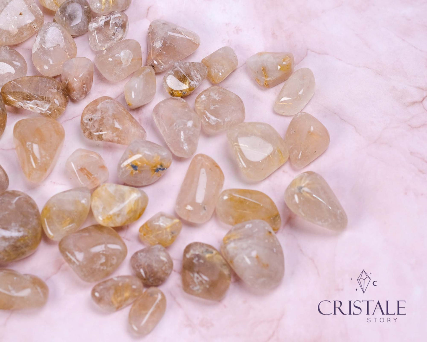 Golden Rutilated Quartz Tumbled Stones