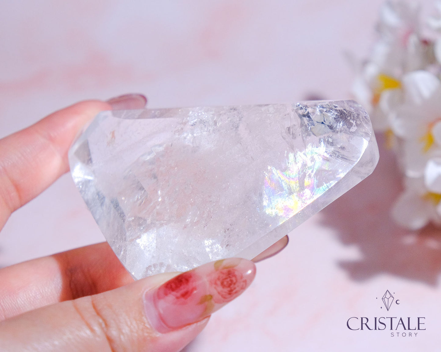 Clear Quartz Faceted Heart #5