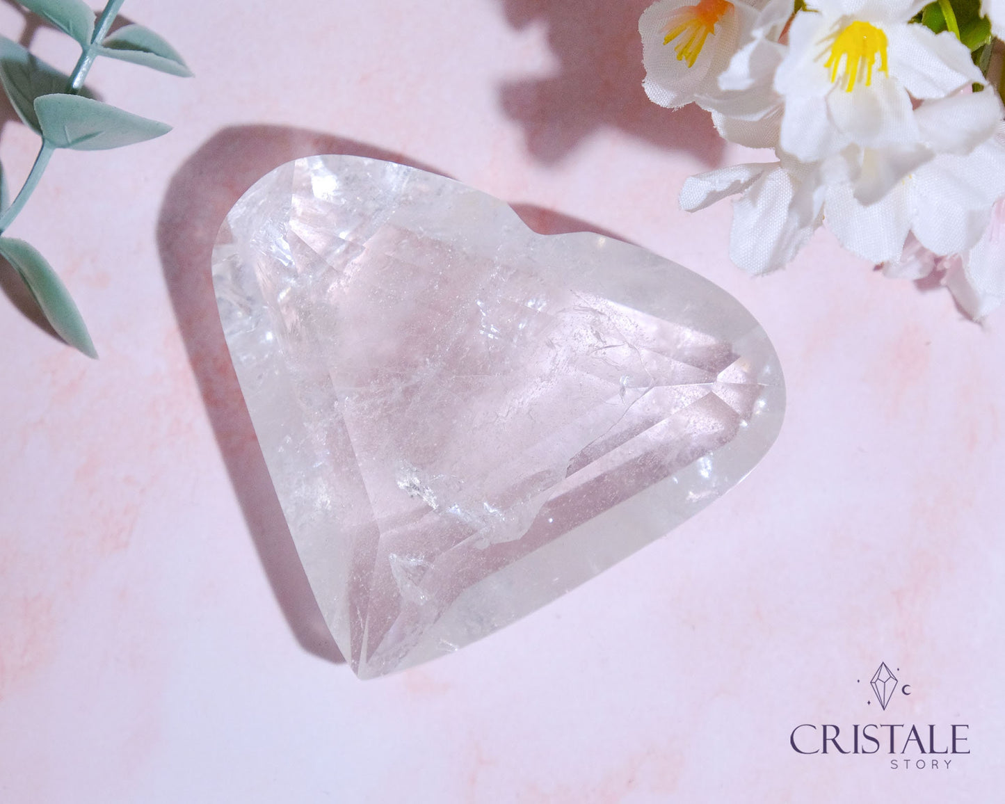 Clear Quartz Faceted Heart #5