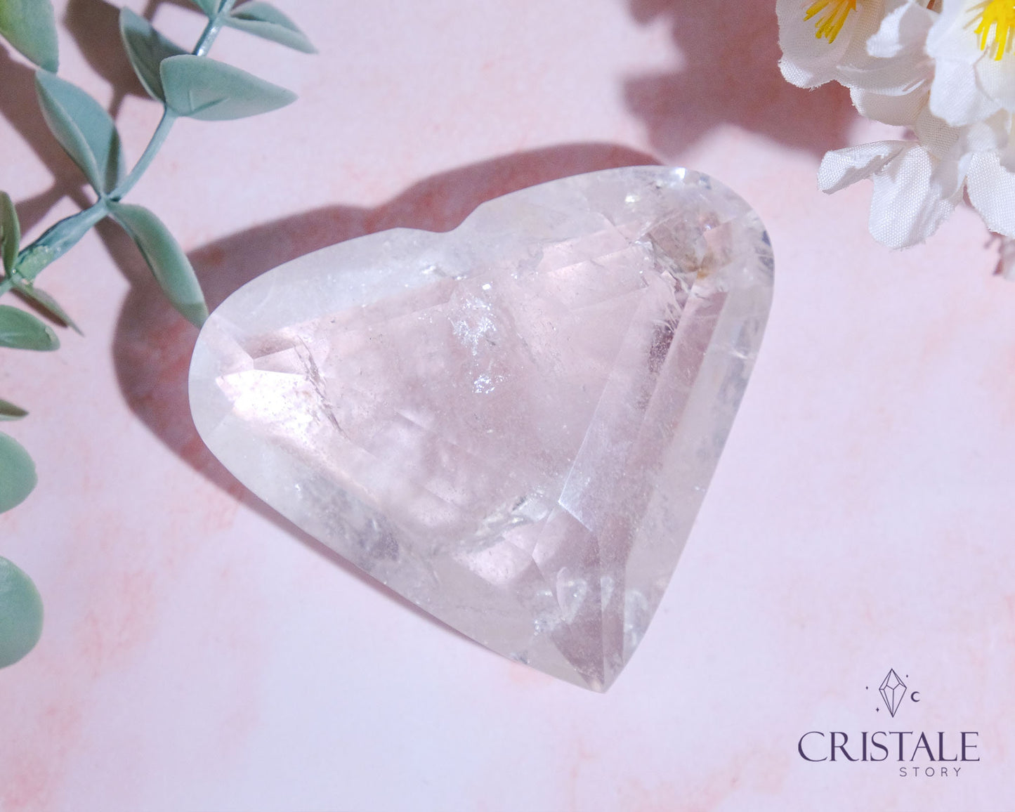 Clear Quartz Faceted Heart #5