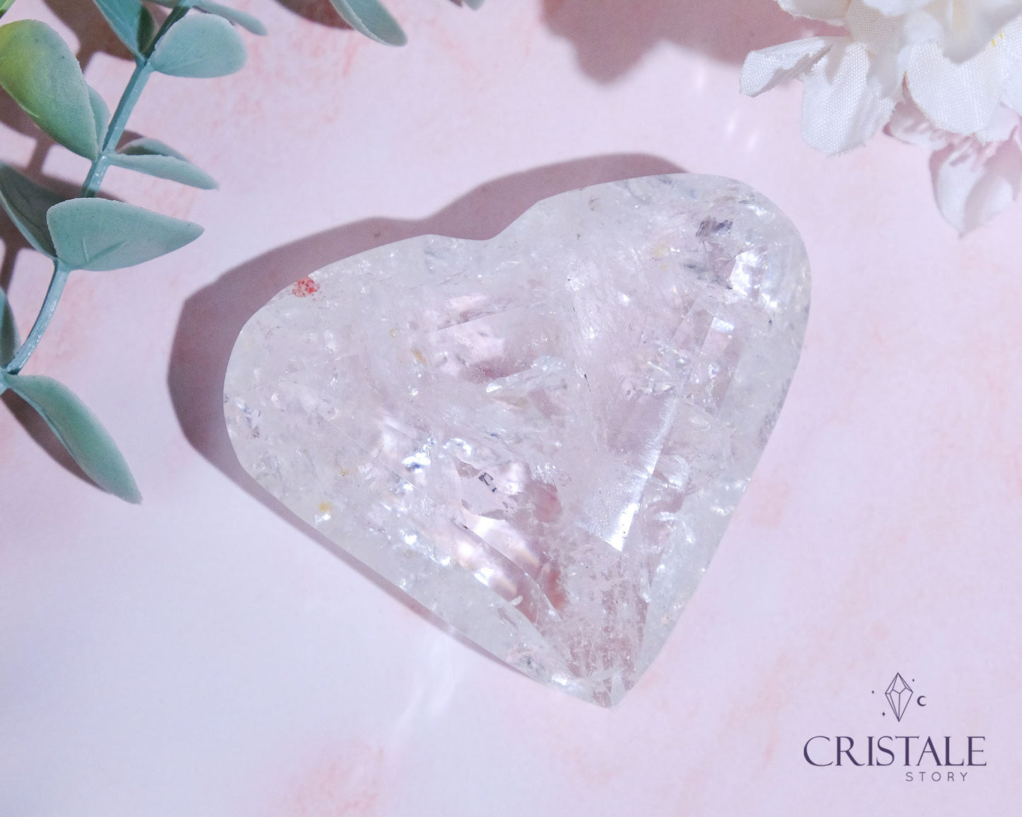 Clear Quartz Faceted Heart #4