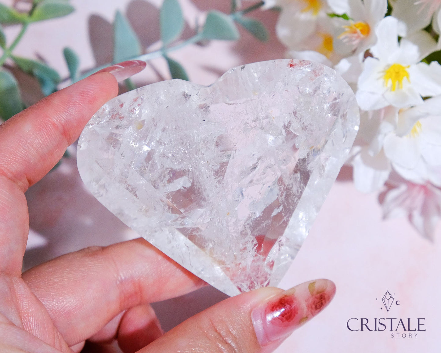 Clear Quartz Faceted Heart #4