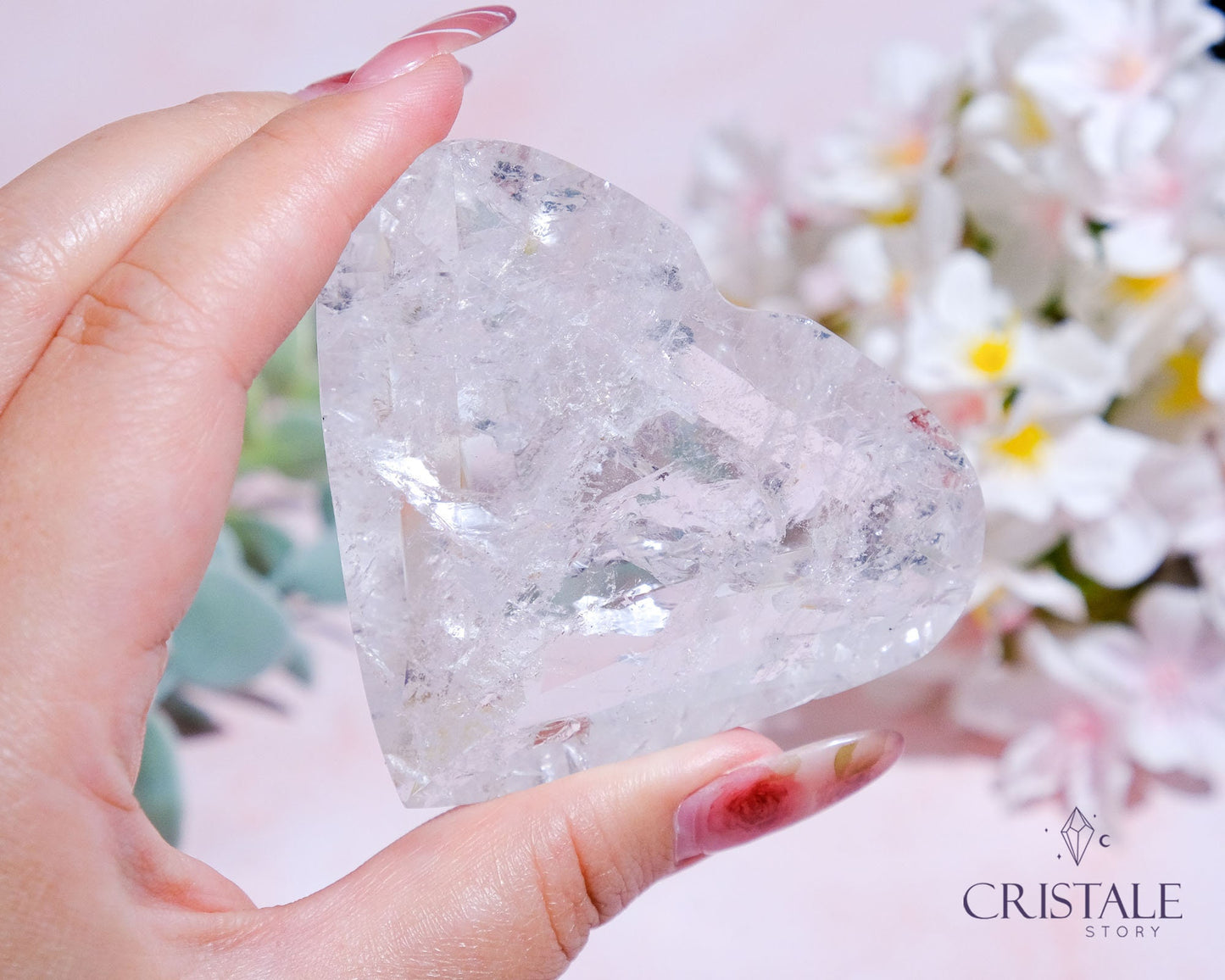 Clear Quartz Faceted Heart #4