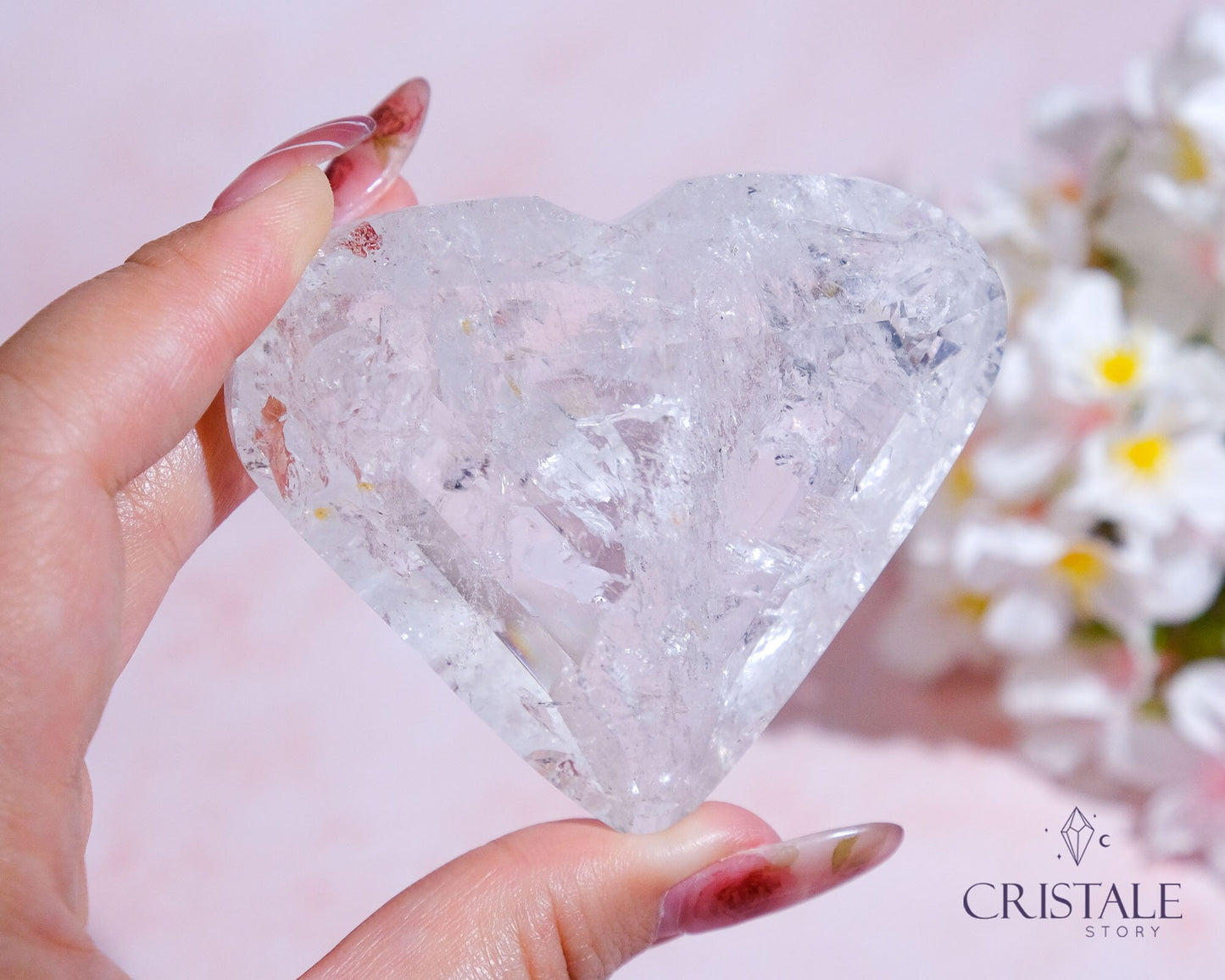 Clear Quartz Faceted Heart #4