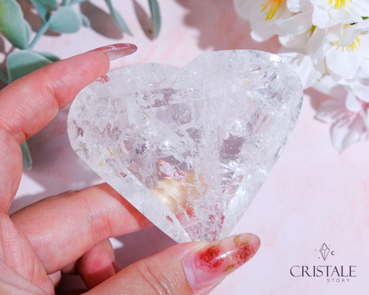 Clear Quartz Faceted Heart #4