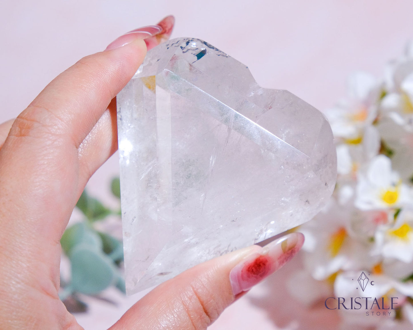 Clear Quartz Faceted Heart #1