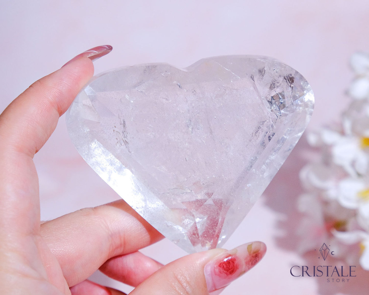 Clear Quartz Faceted Heart #5