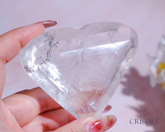 Clear Quartz Faceted Heart #5