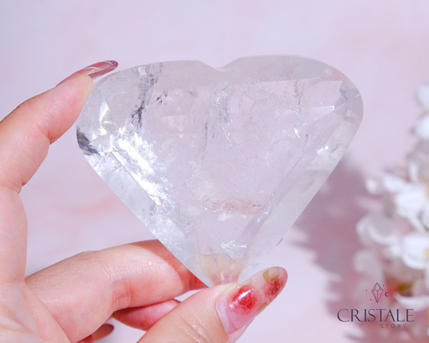 Clear Quartz Faceted Heart #5