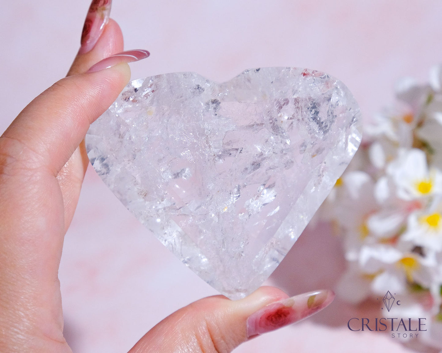 Clear Quartz Faceted Heart #4