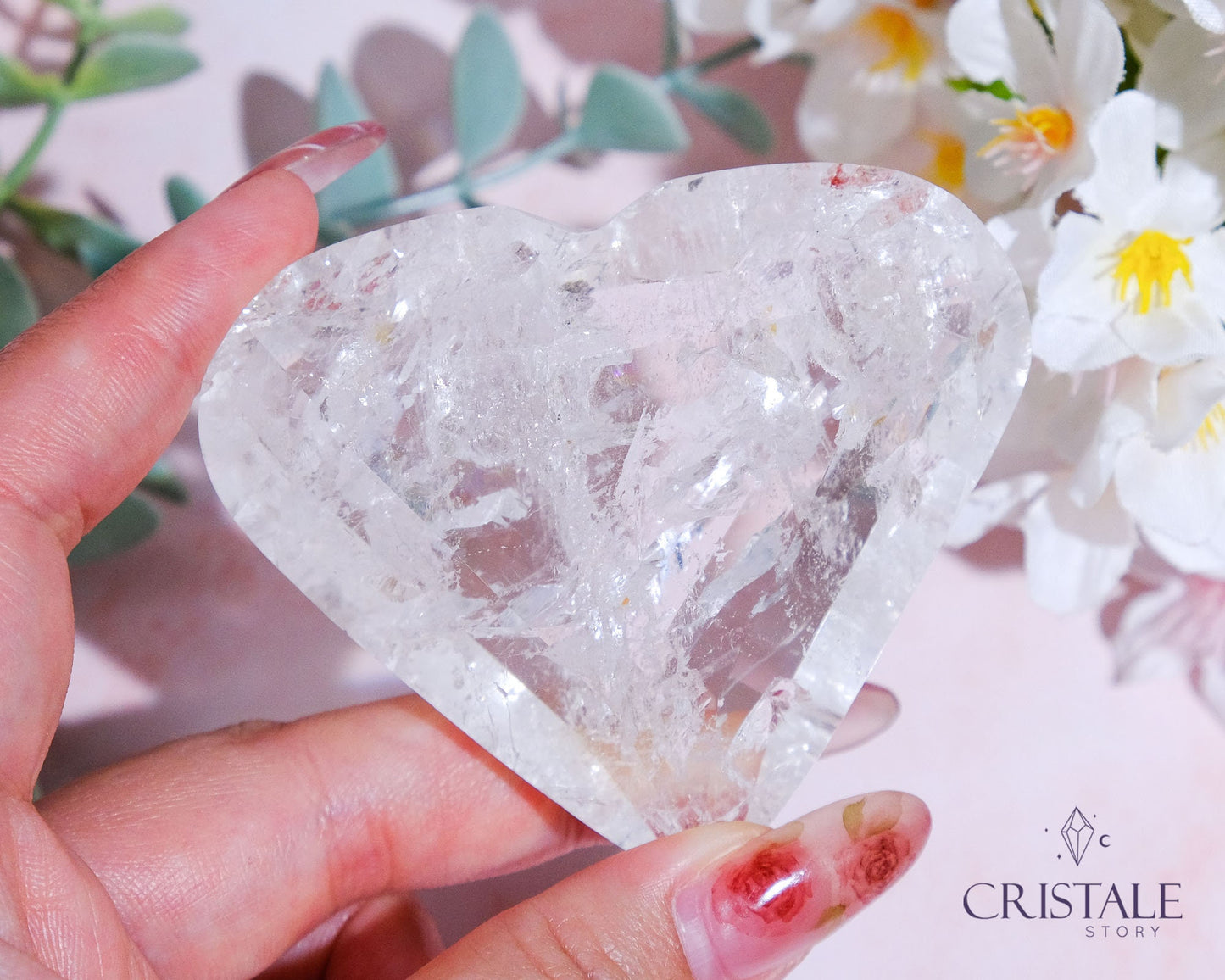 Clear Quartz Faceted Heart #4