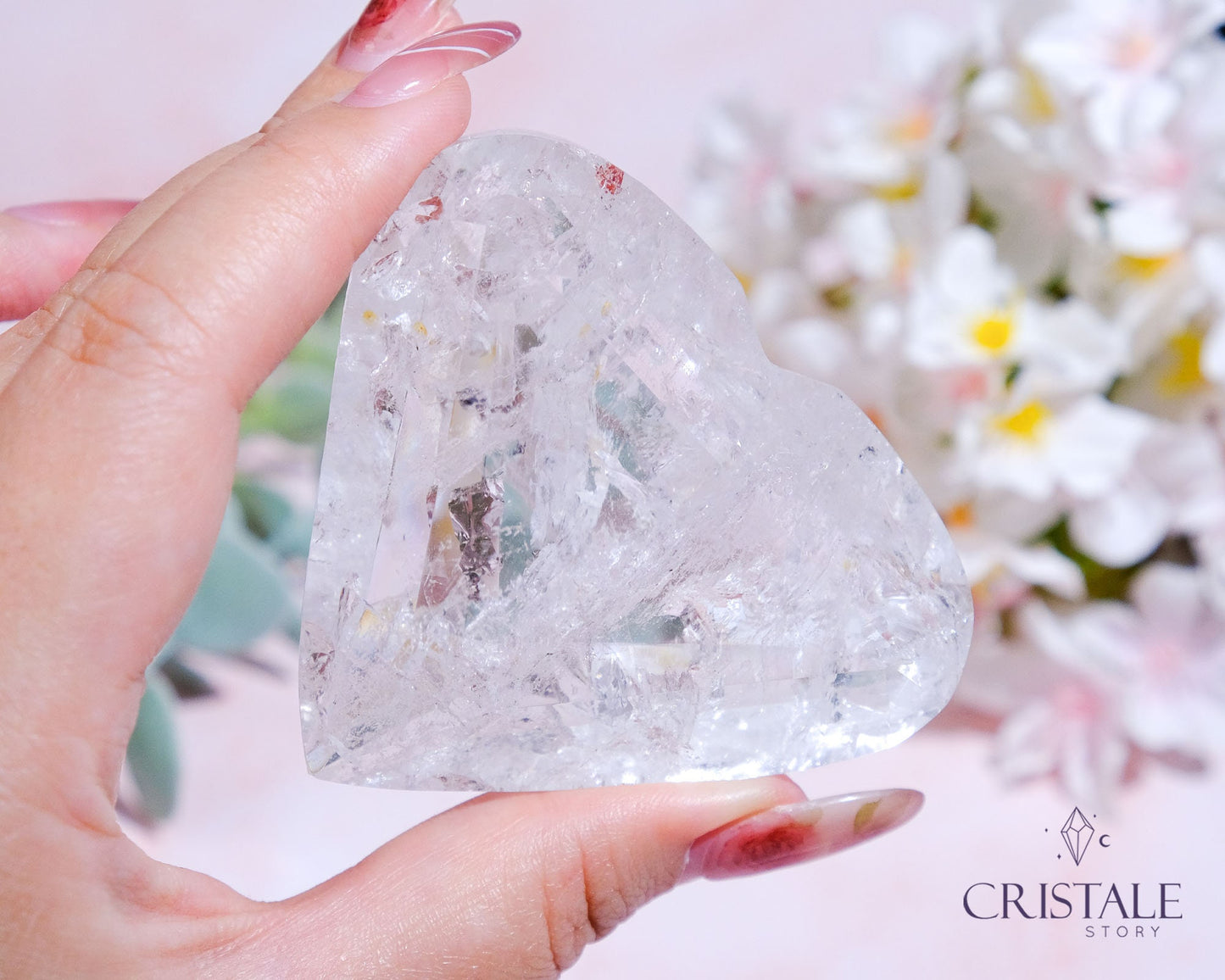 Clear Quartz Faceted Heart #4