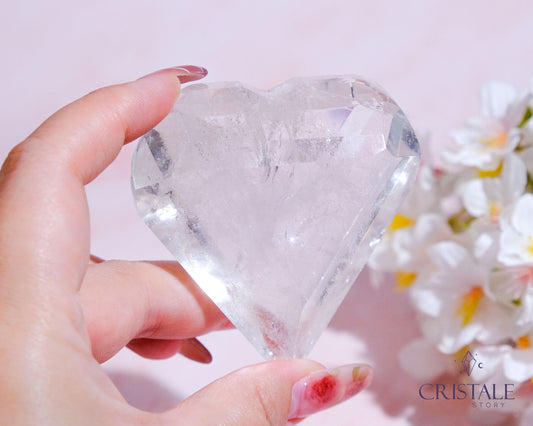 Clear Quartz Faceted Heart #1