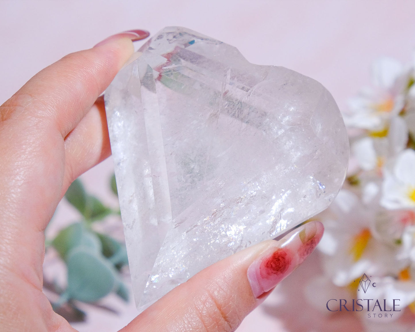 Clear Quartz Faceted Heart #1