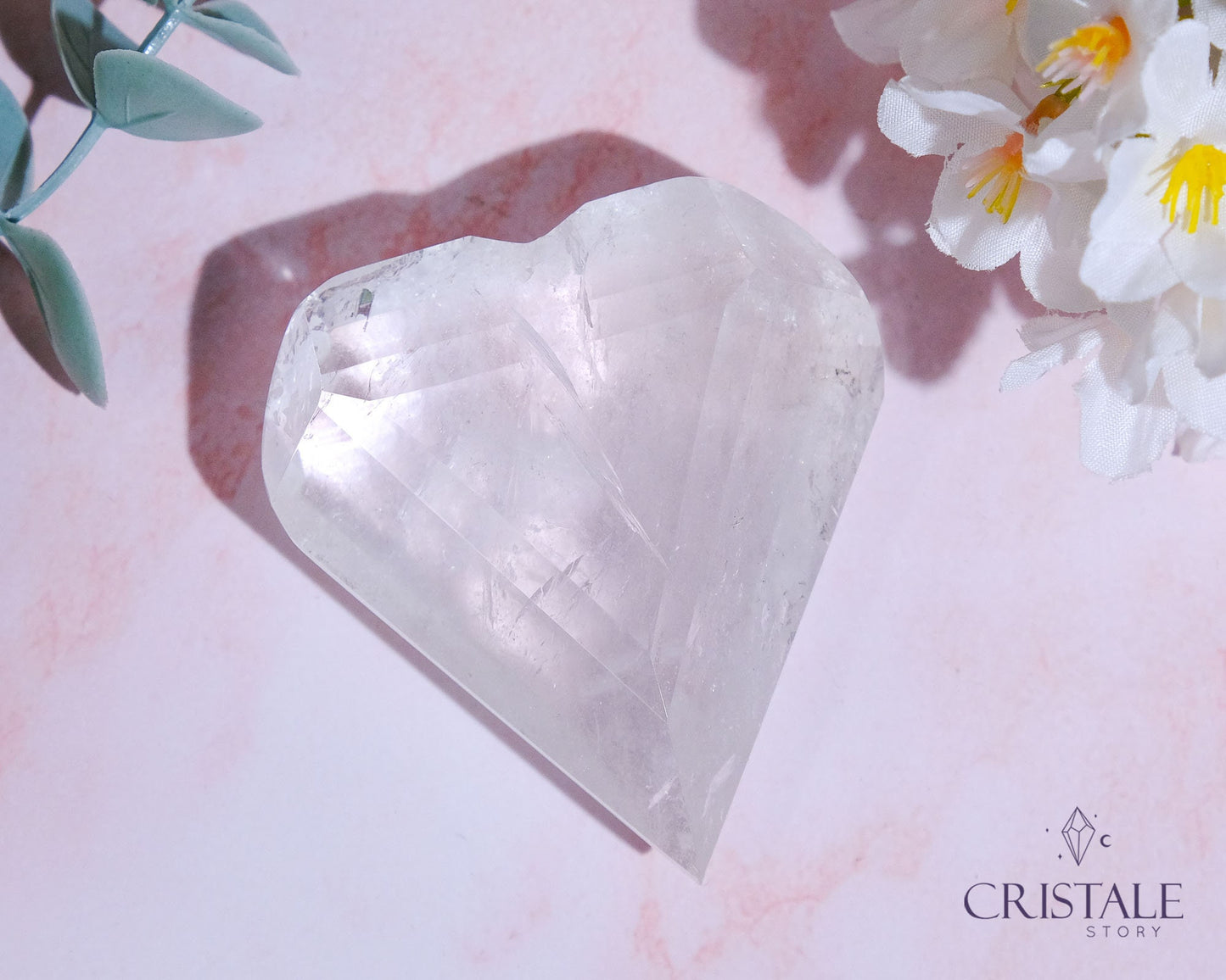 Clear Quartz Faceted Heart #1