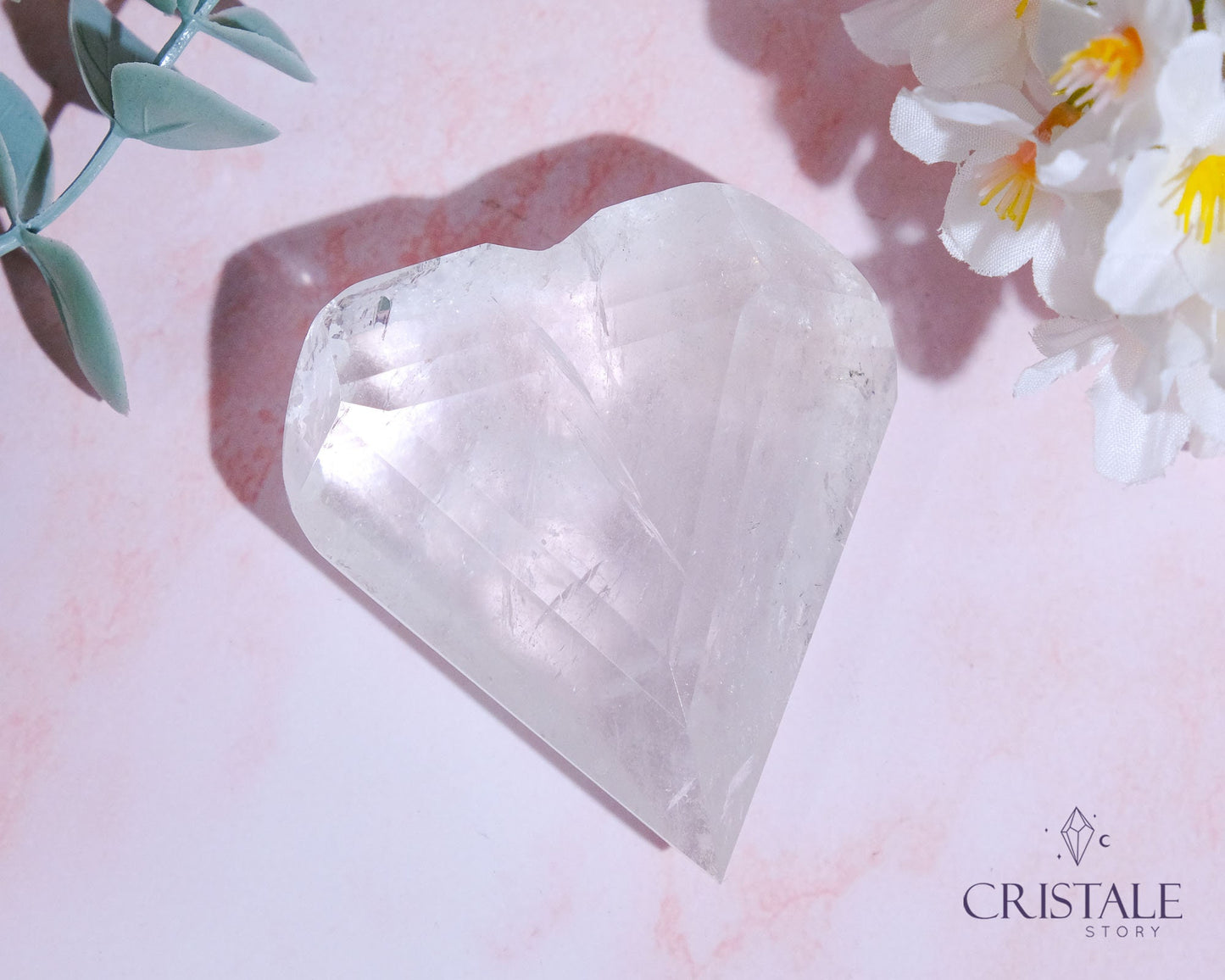 Clear Quartz Faceted Heart #1