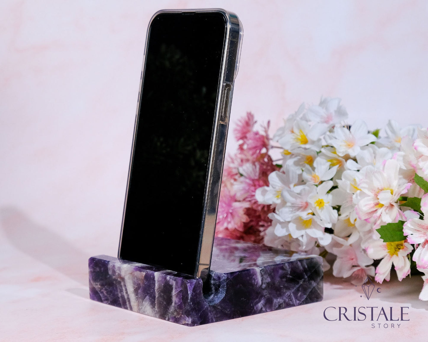 Chevron Amethyst Phone Holder