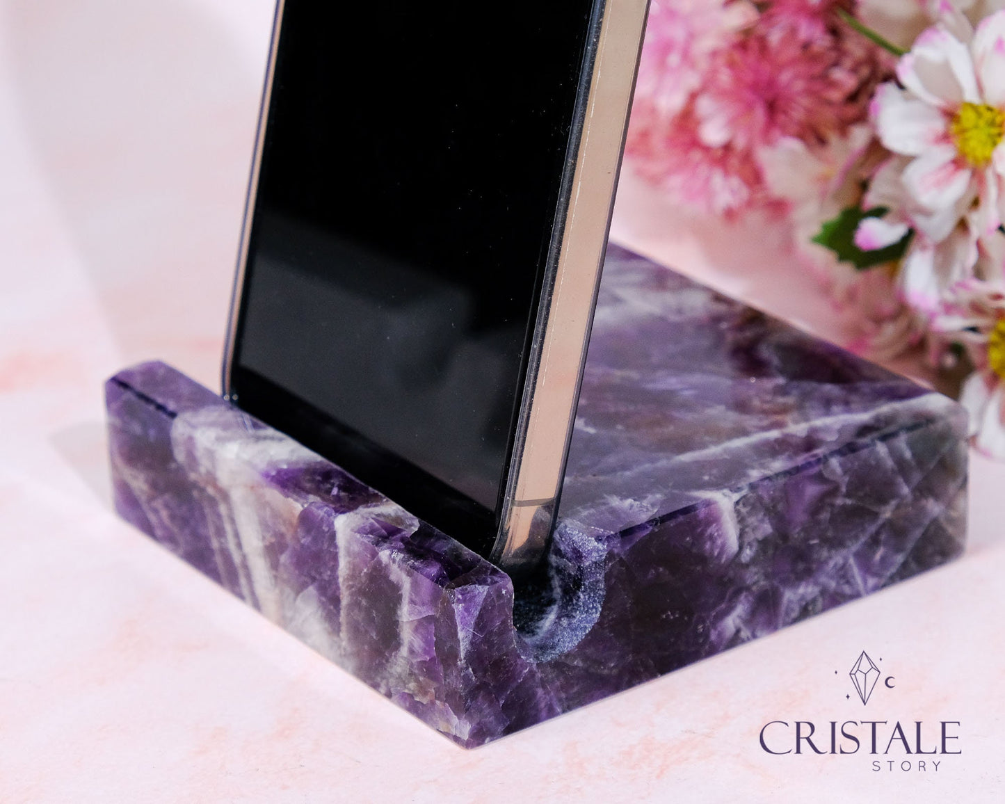 Chevron Amethyst Phone Holder